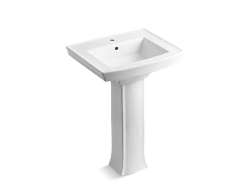 KOHLER K-2359-1 Archer Pedestal bathroom sink with single faucet hole