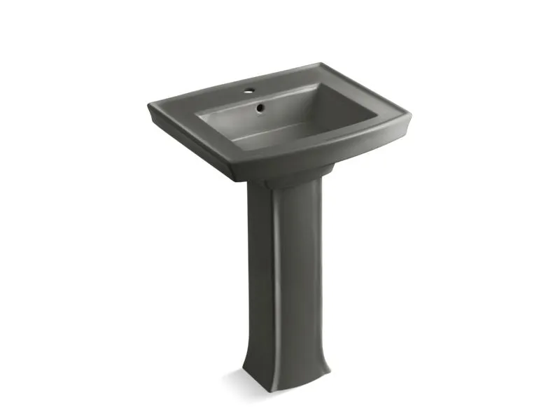 KOHLER K-2359-1 Archer Pedestal bathroom sink with single faucet hole