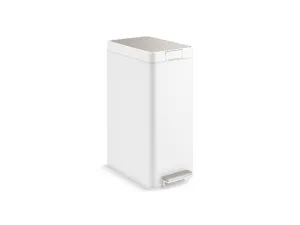 KOHLER K-23826 13-gallon stainless steel slim step trash can with bifold lid
