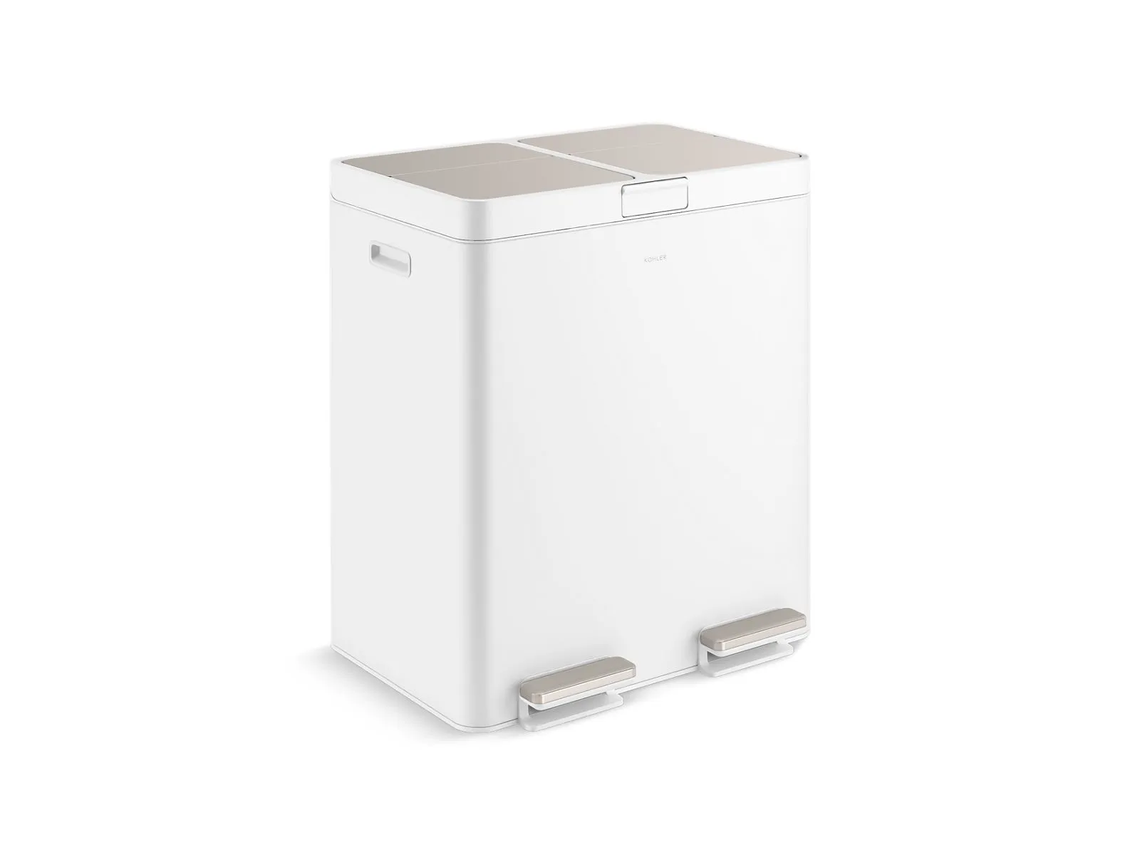 KOHLER K-23828 82-liter stainless steel dual-bin step trash can