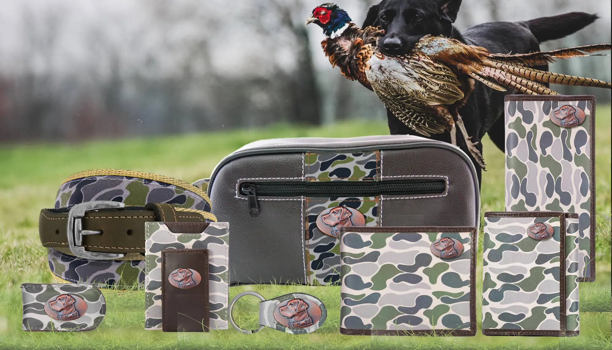 Lab Men's Bifold Old School Camo Leather Wallet.