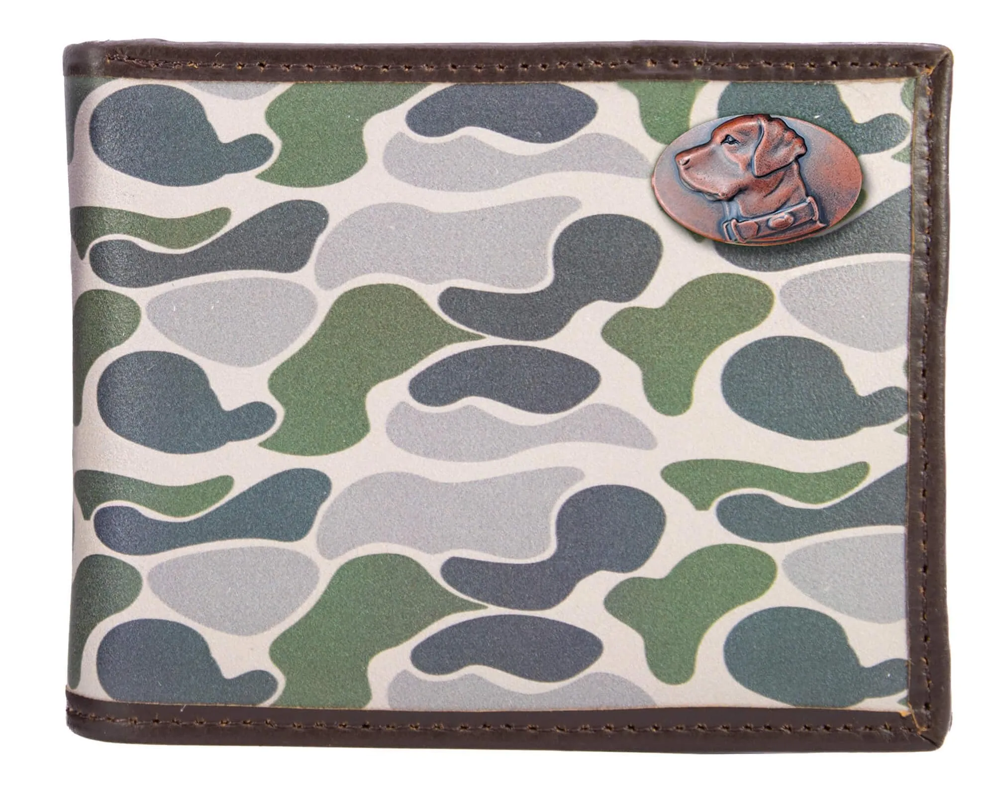 Lab Men's Bifold Old School Camo Leather Wallet.