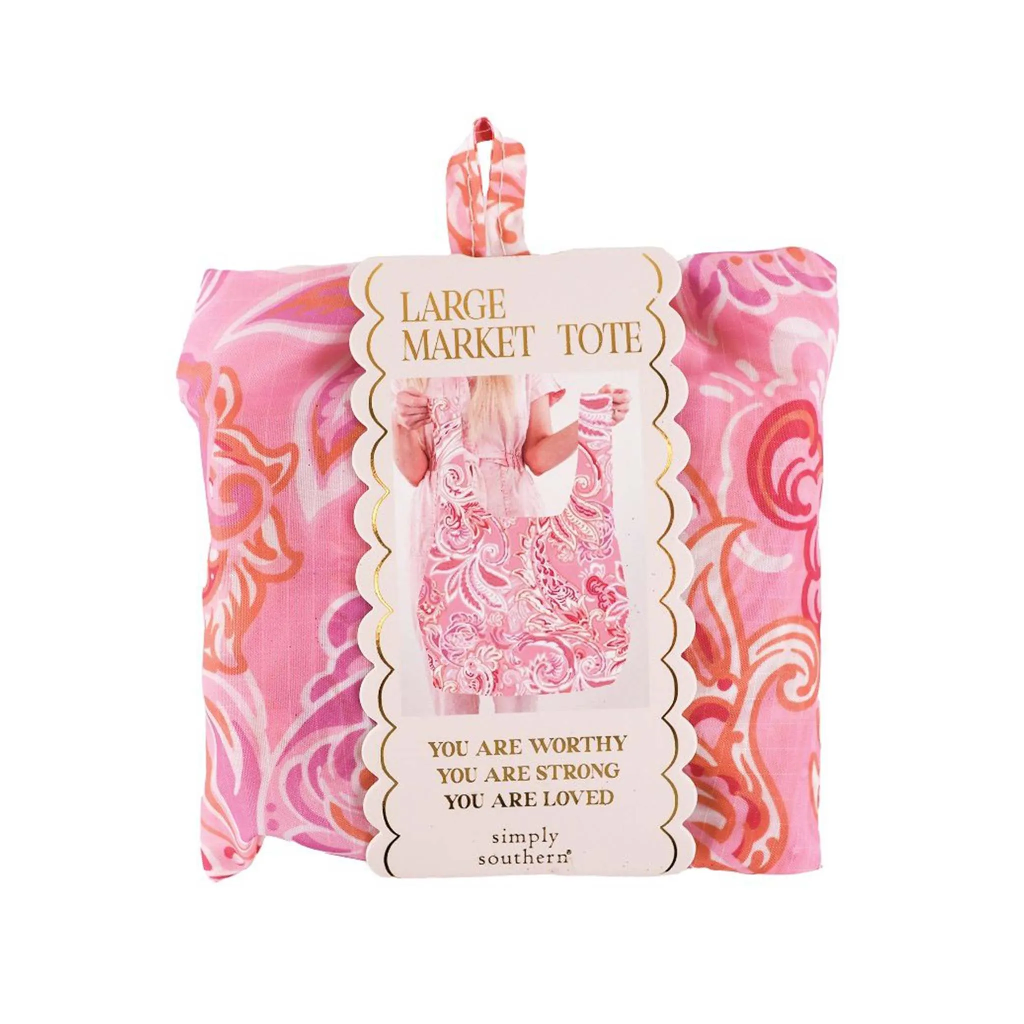 Large Simply Market Tote In Pink Paisley