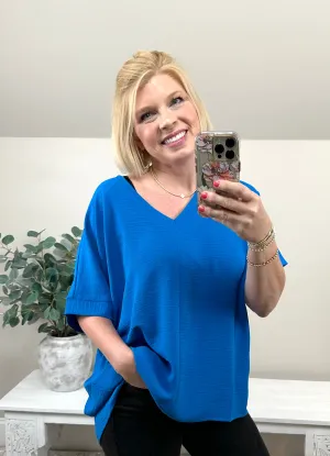 *LAST ONE* Weekender Airflow Top | Ocean Blue