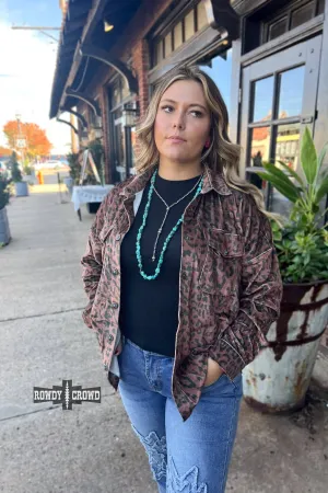 Leopard print button up top
