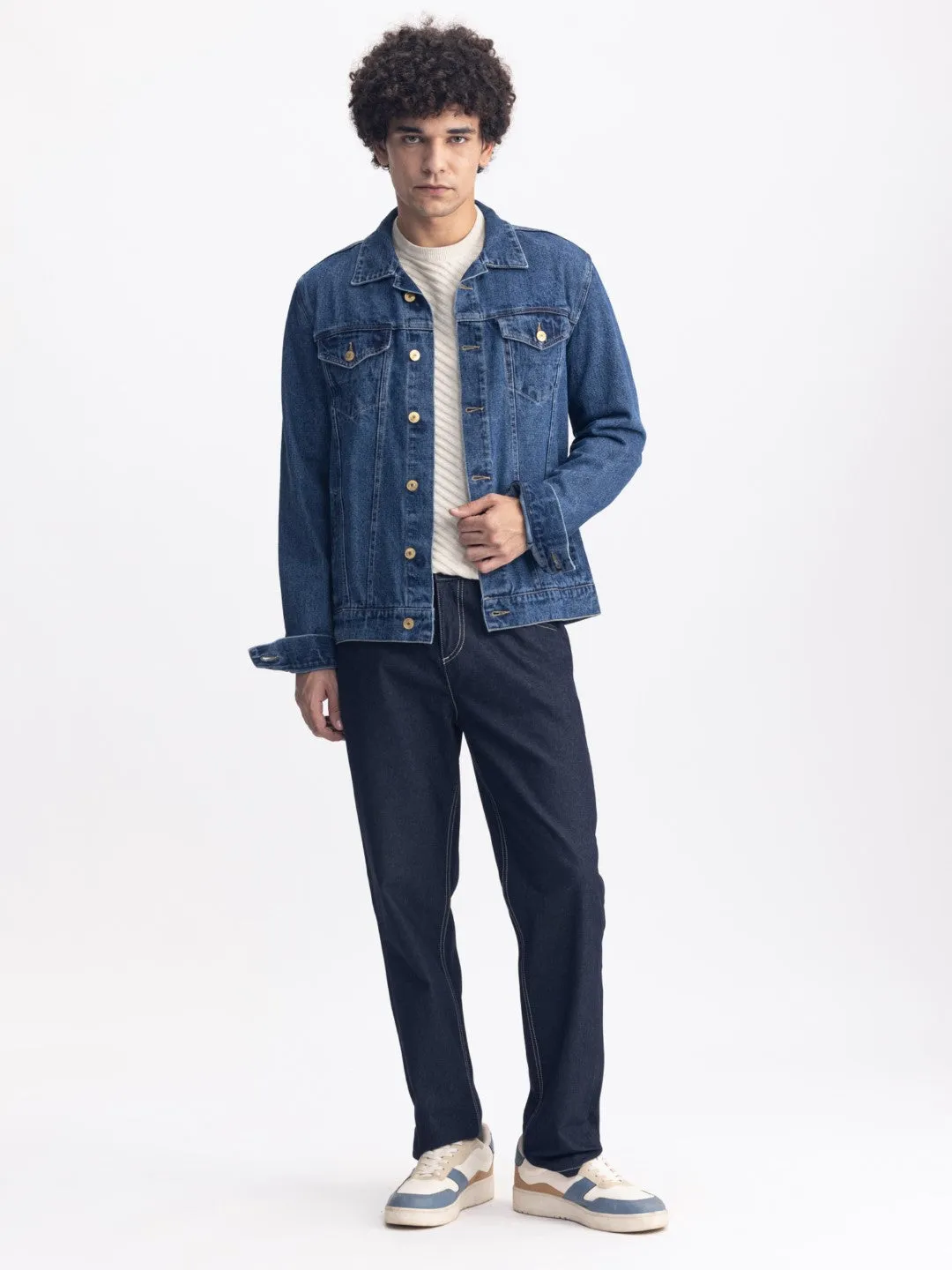 Light Navy Denim Trucker Jacket