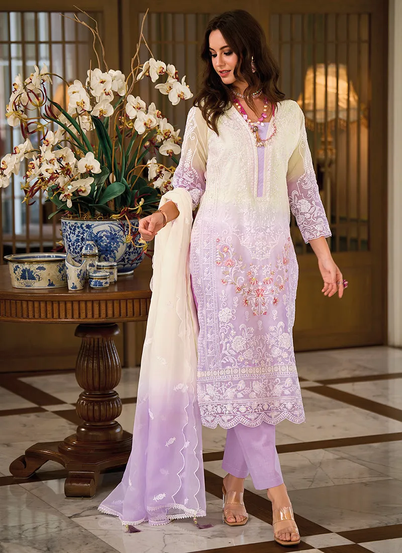 Light Purple Multi Embroidery Traditional Salwar Suit