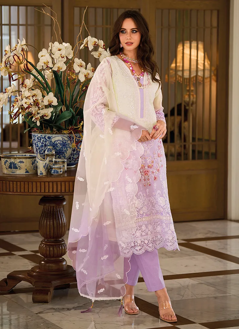 Light Purple Multi Embroidery Traditional Salwar Suit