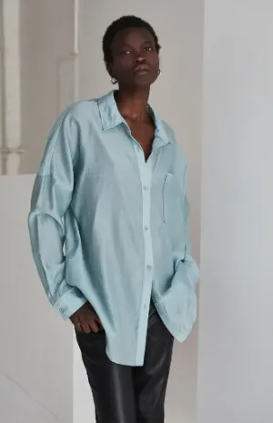 Lillian Oversized Sheer Button Up Shirt