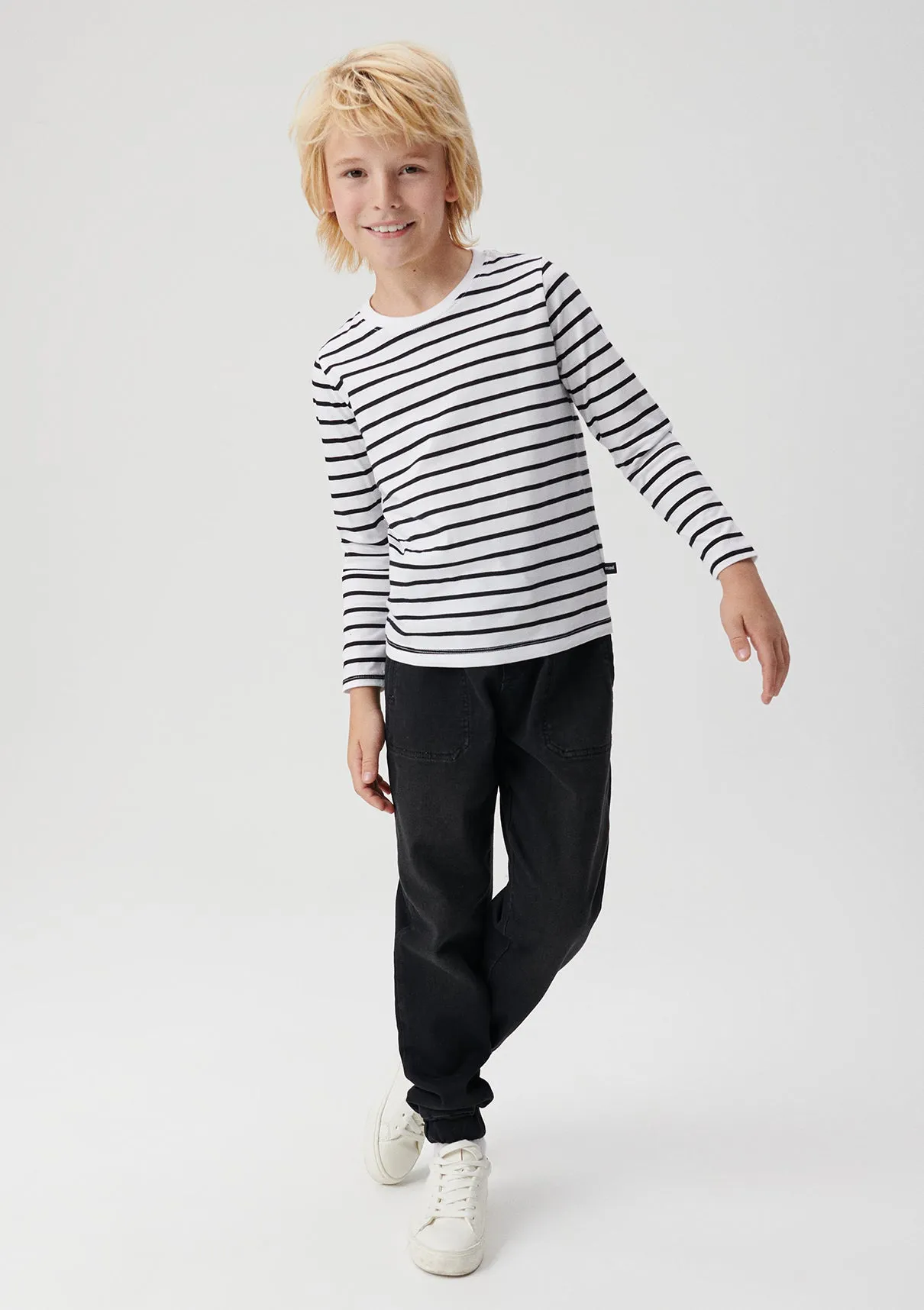 Long Sleeved Black Striped T-Shirt