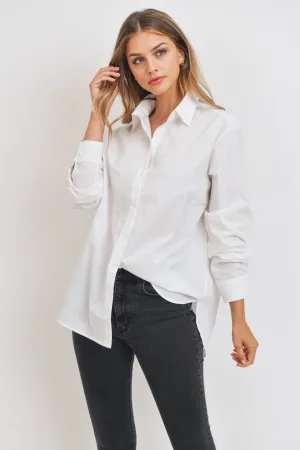 Loose Fit Long Sleeves Button Down Boyfriend Shirt