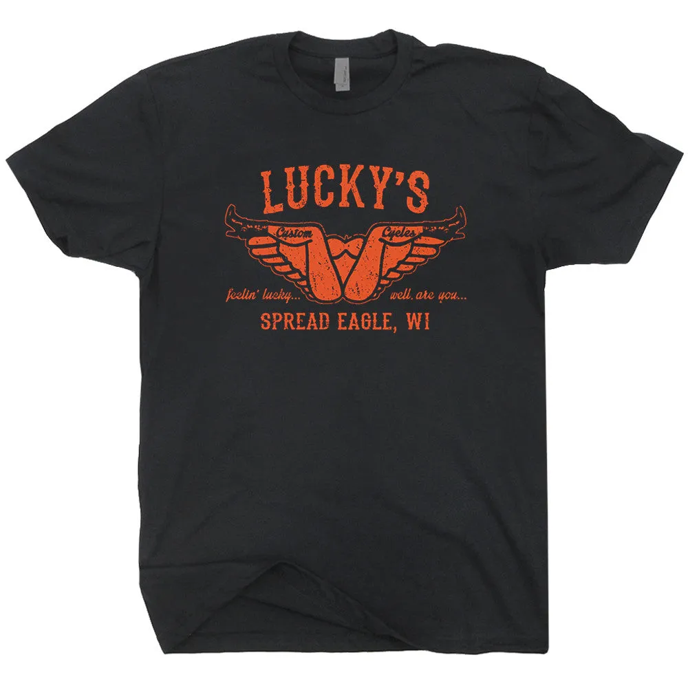 Lucky's Custom Motorcycle T Shirt Vintage Offensive Biker Shirt