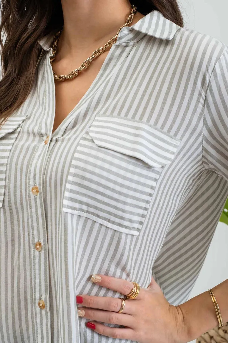 Macey Button Up Shirt Blouse