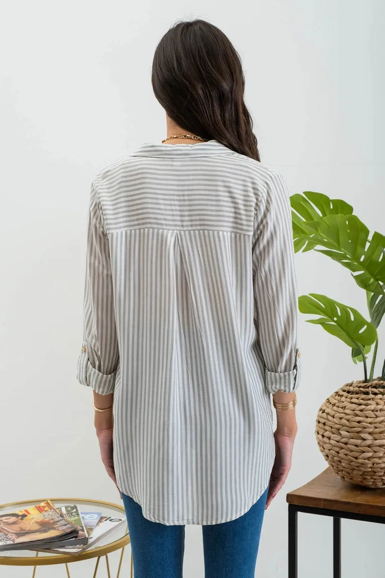 Macey Button Up Shirt Blouse
