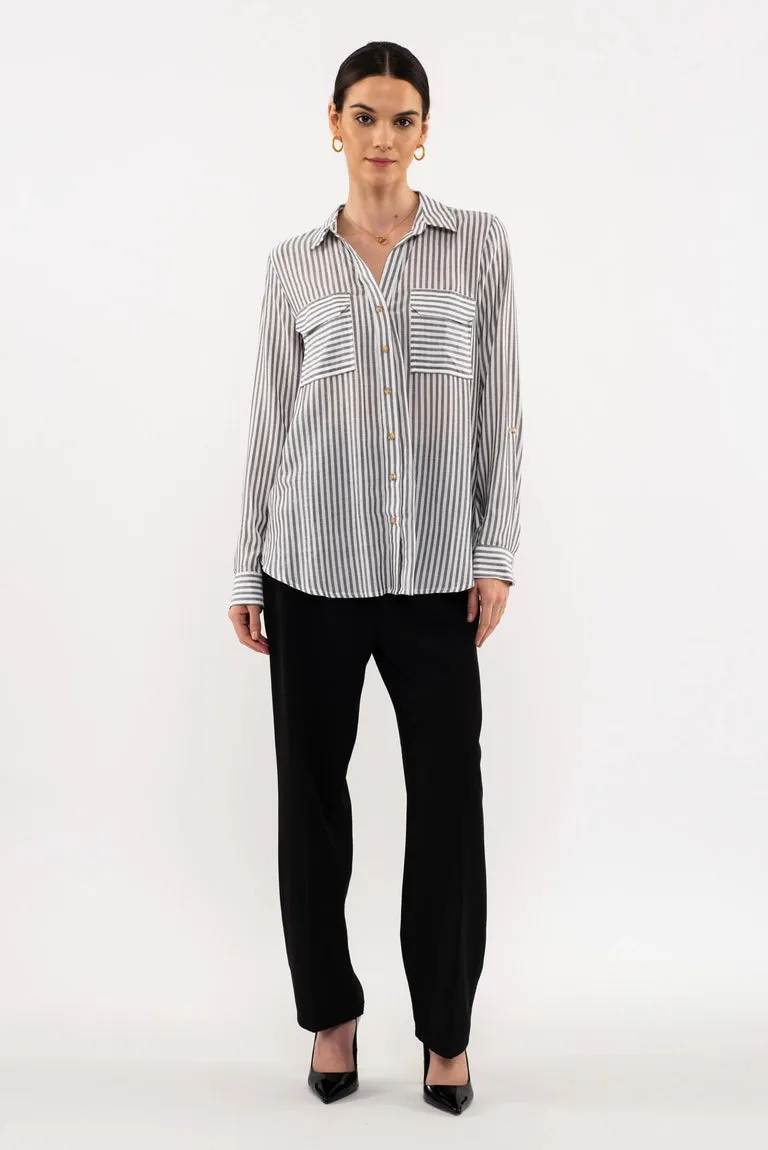 Macey Button Up Shirt Blouse