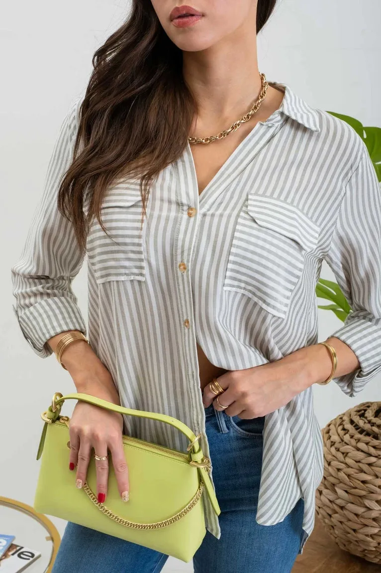 Macey Button Up Shirt Blouse