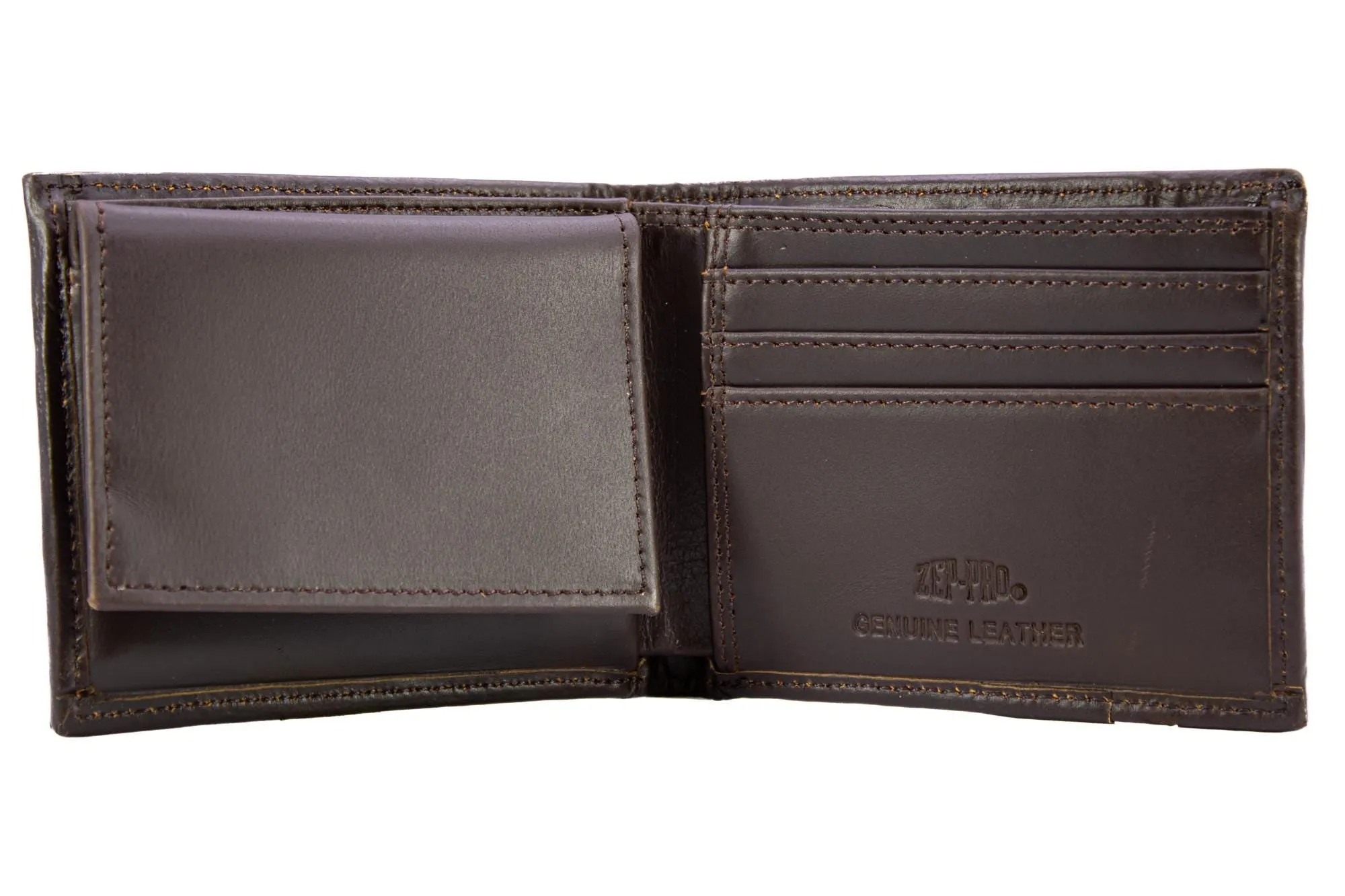 Mallard Men's Bifold Old School Camo Leather Wallet.