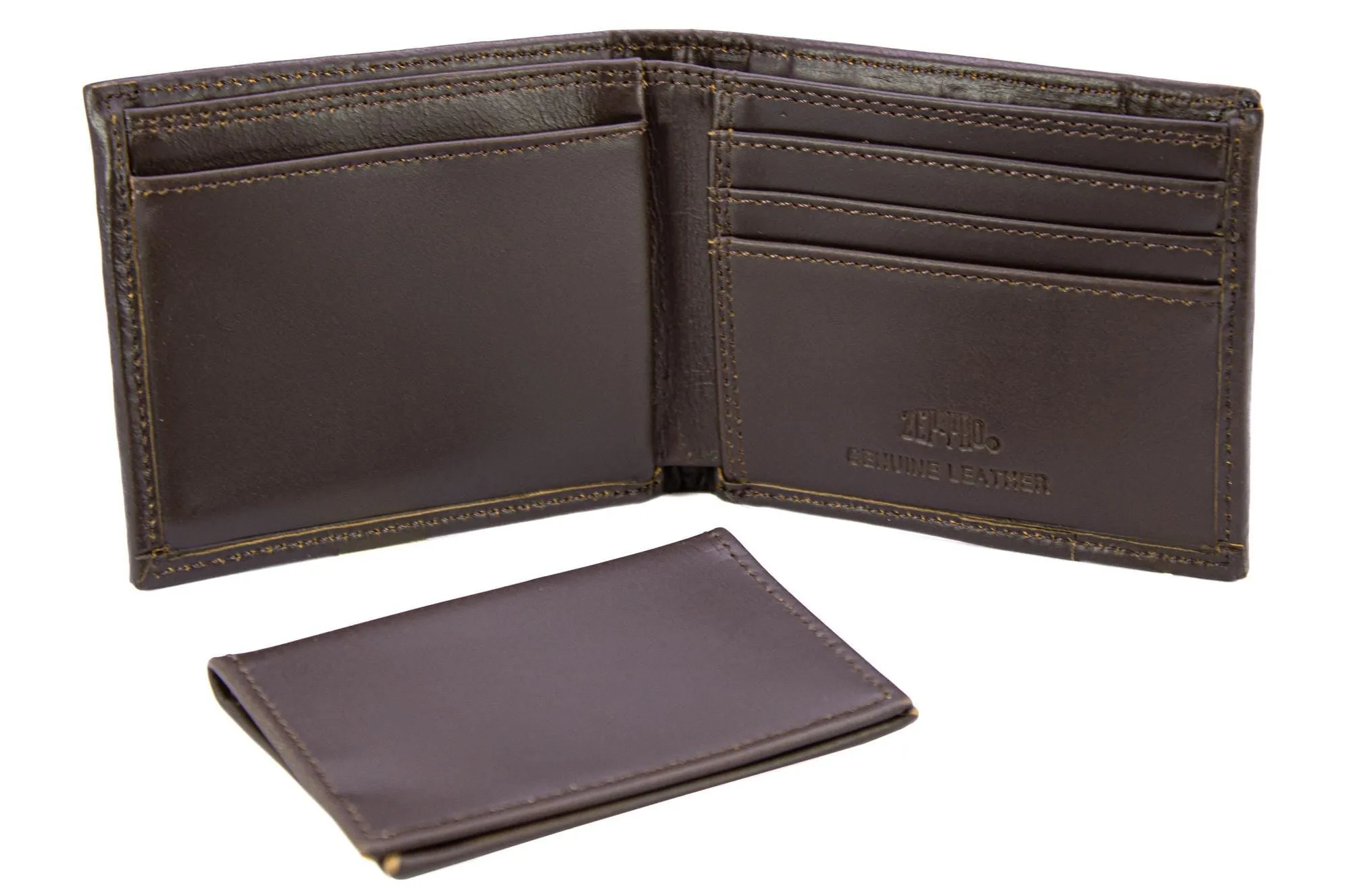 Mallard Men's Bifold Old School Camo Leather Wallet.