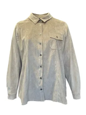 Marina Rinaldi Women's Beige Federica Button Down Shirt NWT