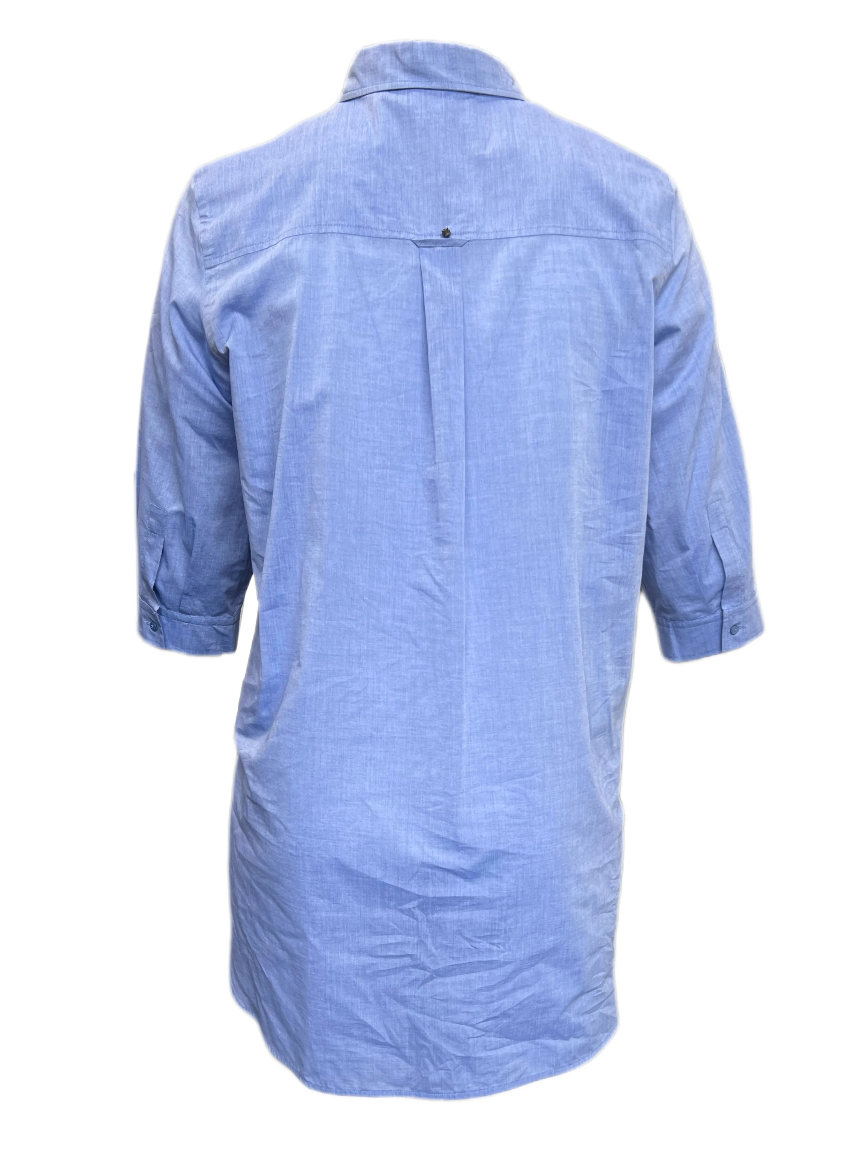 Marina Rinaldi Women's Blue Fiacre Button Down Cotton Shirt NWT
