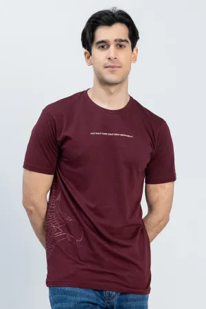 Maroon Cotton T-Shirt