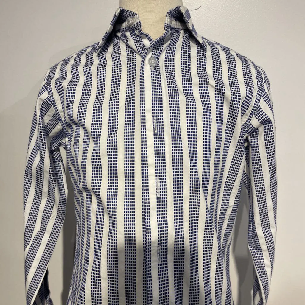 Marsha De Arriaga Blue Striped Shirt