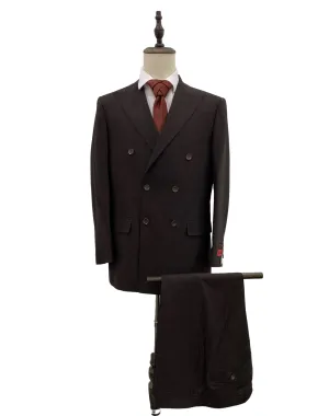 Mazari Double Breasted Modern Fit Suit - NYC Dark Brown 2336