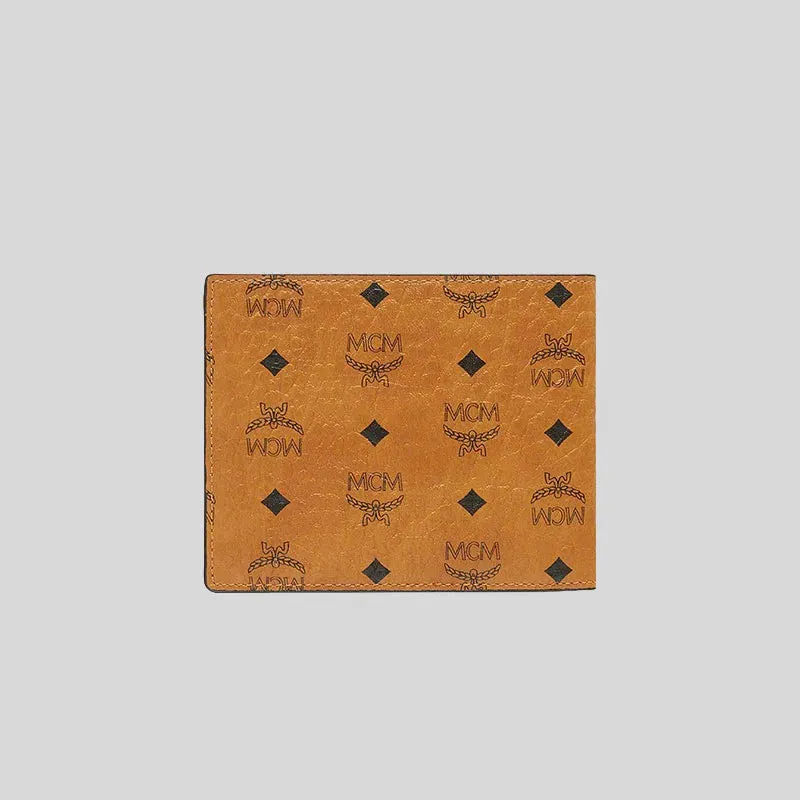 MCM Bifold Wallet In Visetos Original Cognac RS-MXSAAVI04CO001