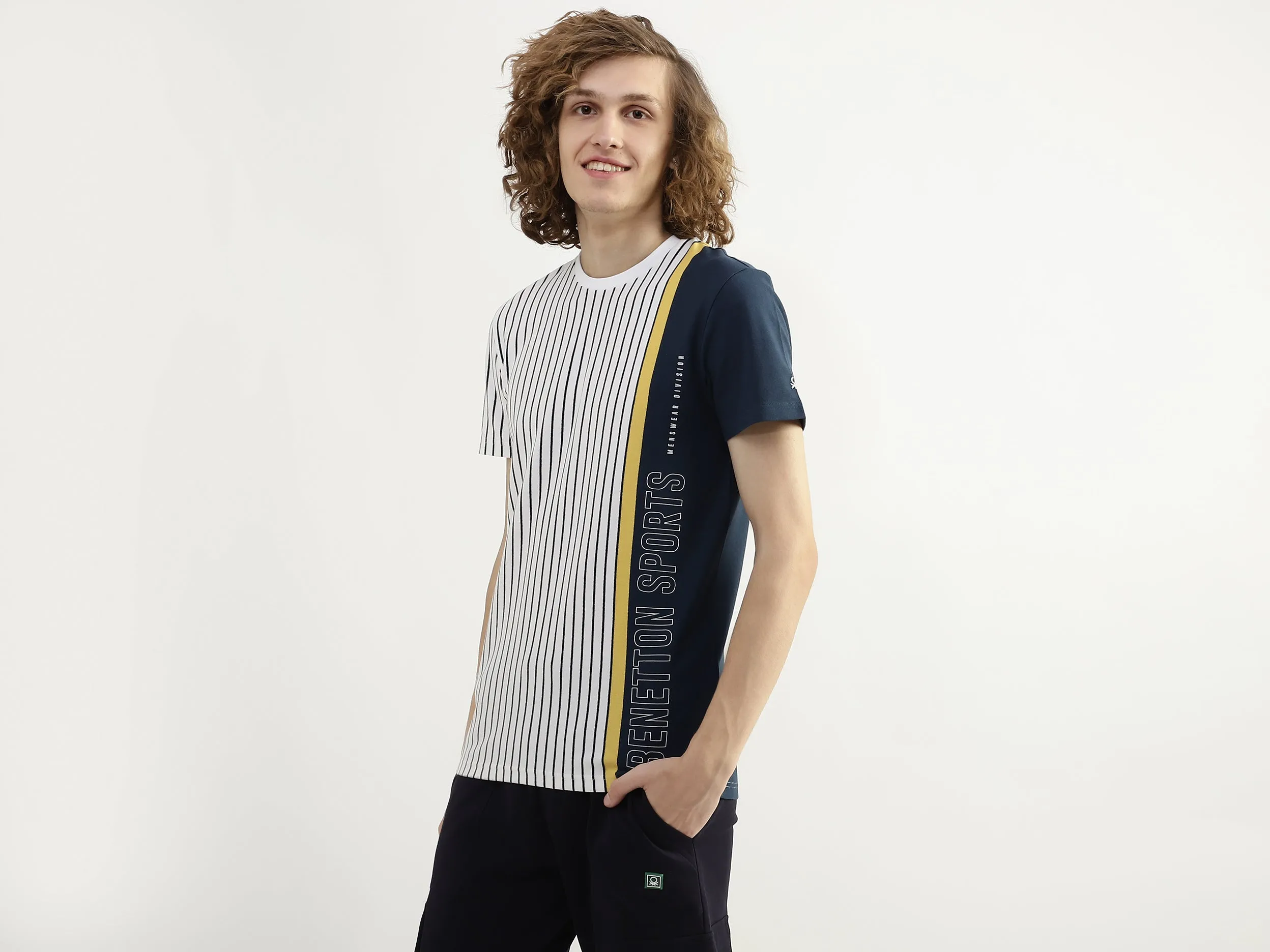 Men Striped Round Neck T-shirt