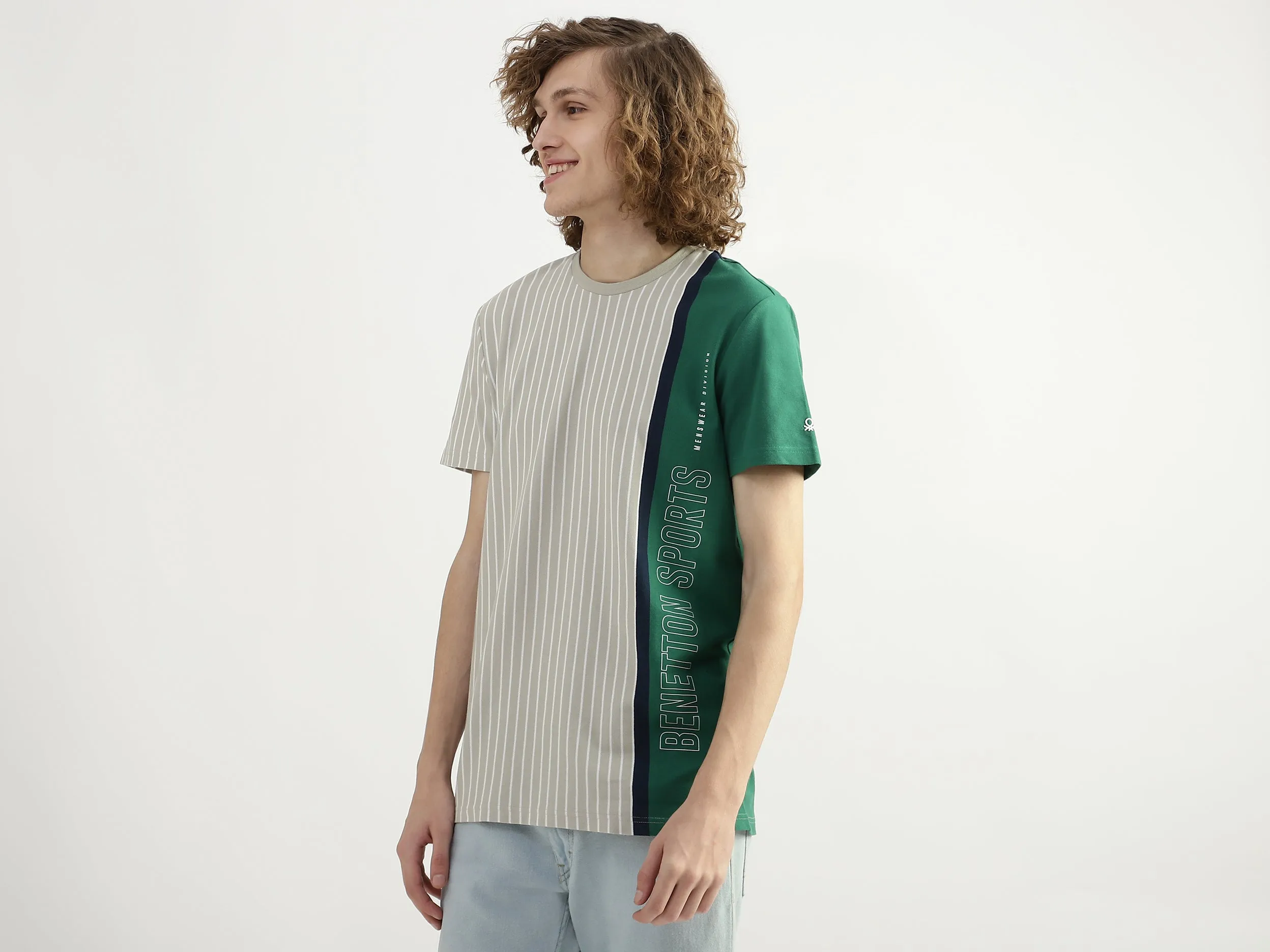 Men Striped Round Neck T-shirt