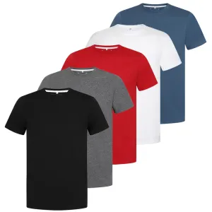 Men's 5 Pack Crew Neck Plain T-Shirt - White