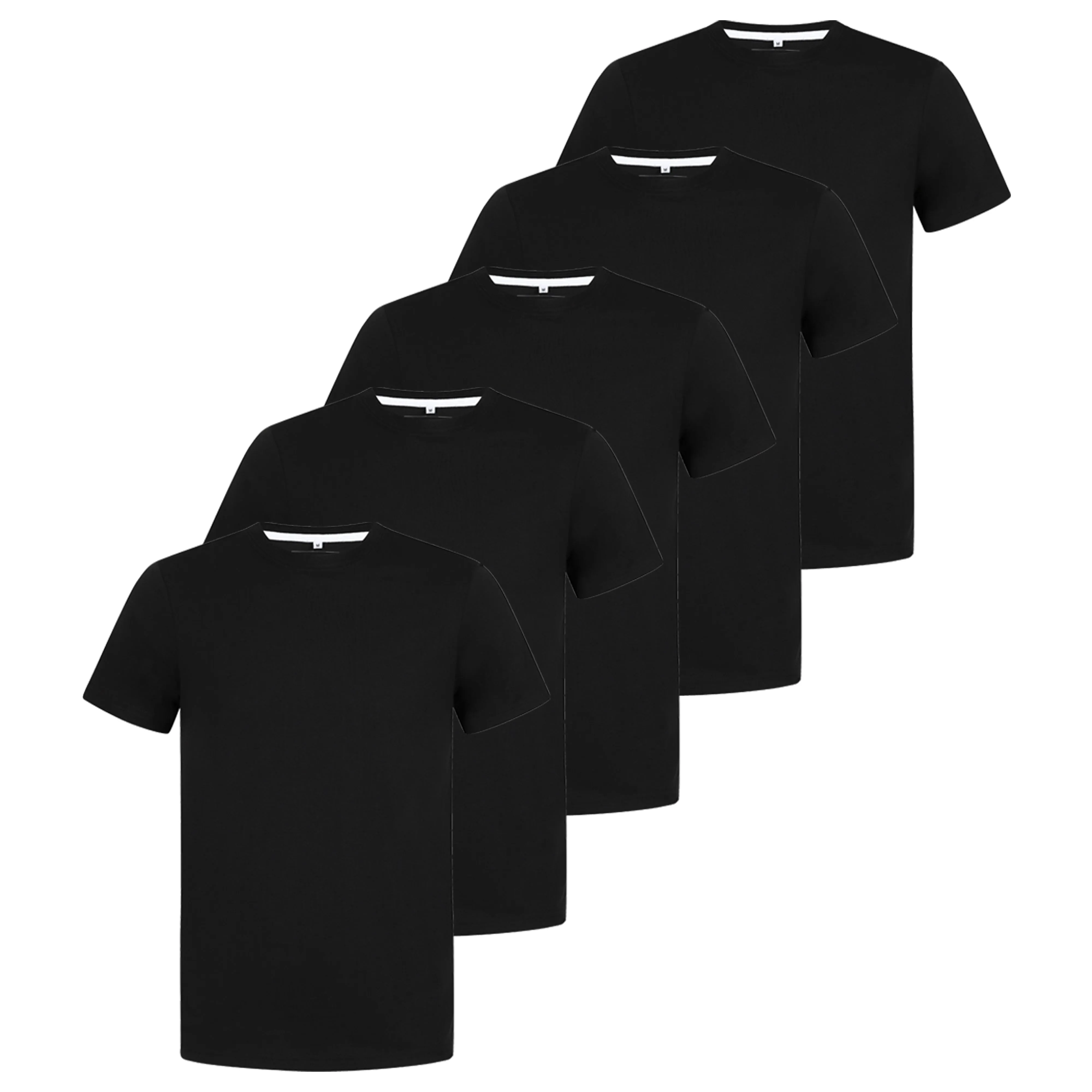 Men's 5 Pack Crew Neck Plain T-Shirt - White