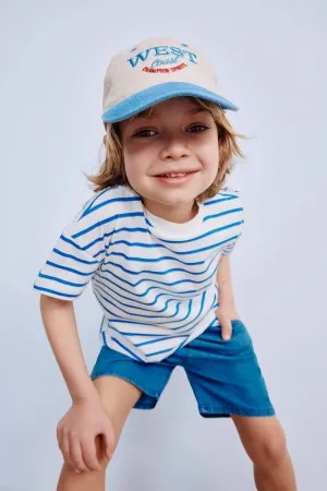 Men's Baby Bike Collar Striped Short Sleeve T-Shirt