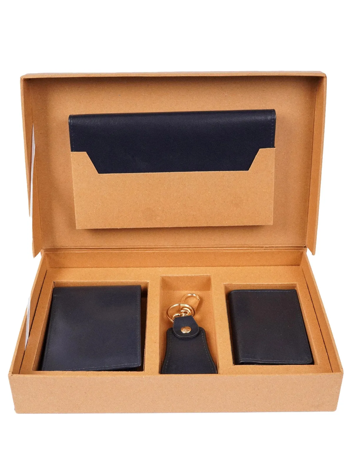 Men’s Black Leather Wallet & Accessories Gift Set