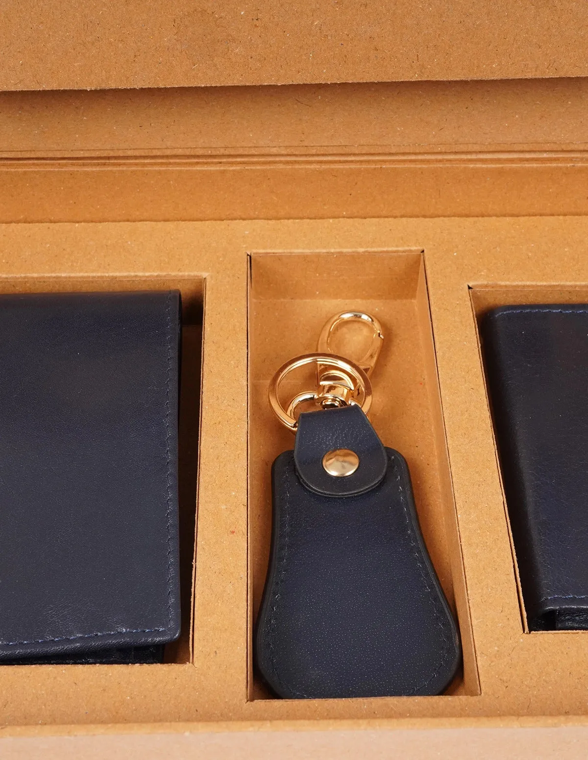 Men’s Black Leather Wallet & Accessories Gift Set