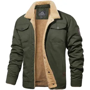 Men's Casual Winter Warm Button Down Jacket | Front Pocket