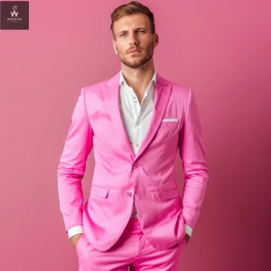 Men's Premium Hot Pink Two-Piece Suit – Bespoke Wedding Attire, Custom Tailored Suits
