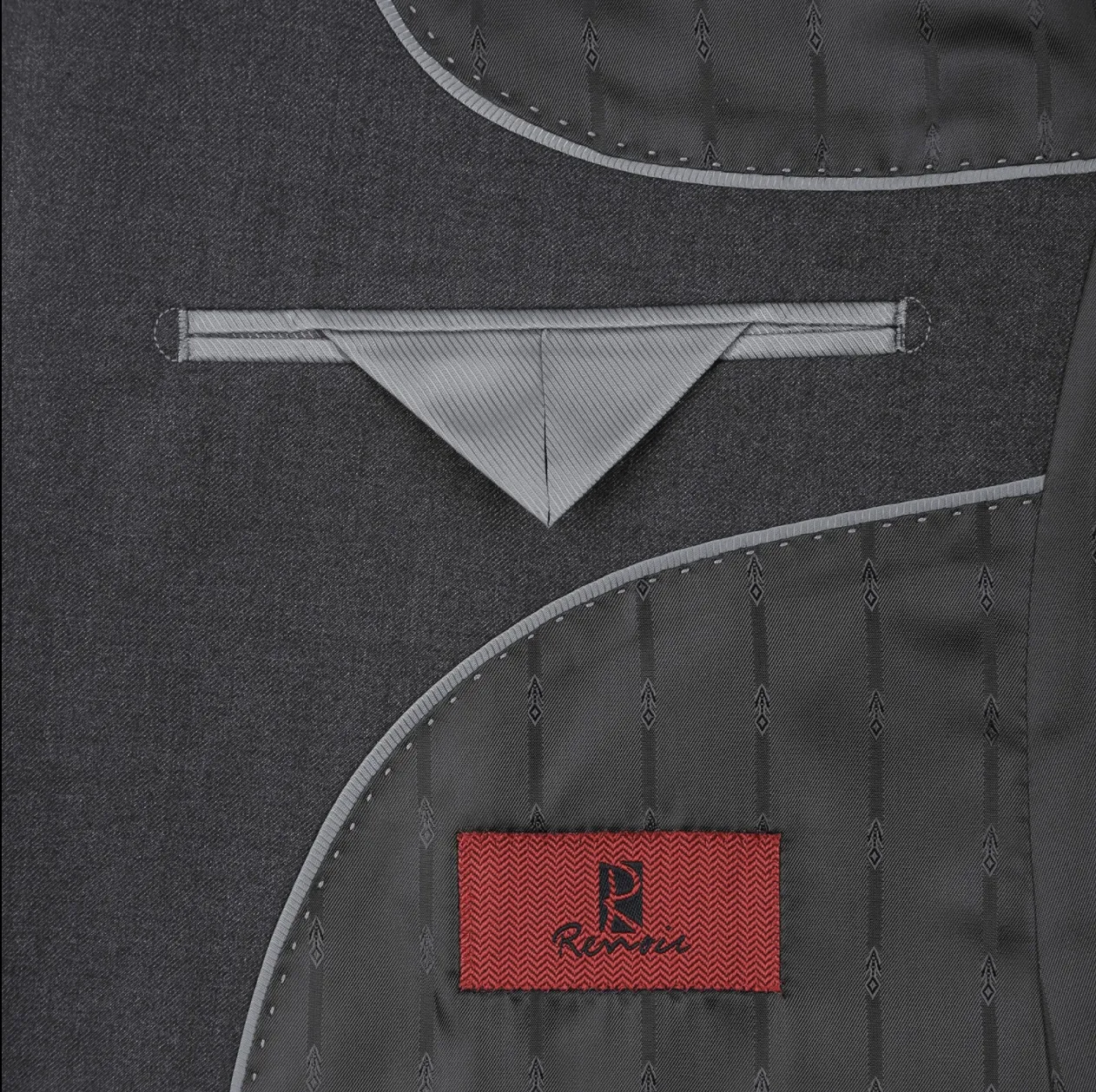 Men's Renoir Two Piece Dark Gray Slim Fit Suit