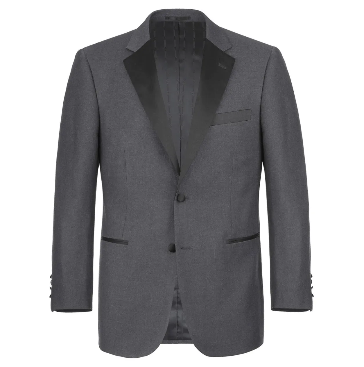 Men's Renoir Two Piece Gray Pipping Tuxedo Slim Fit