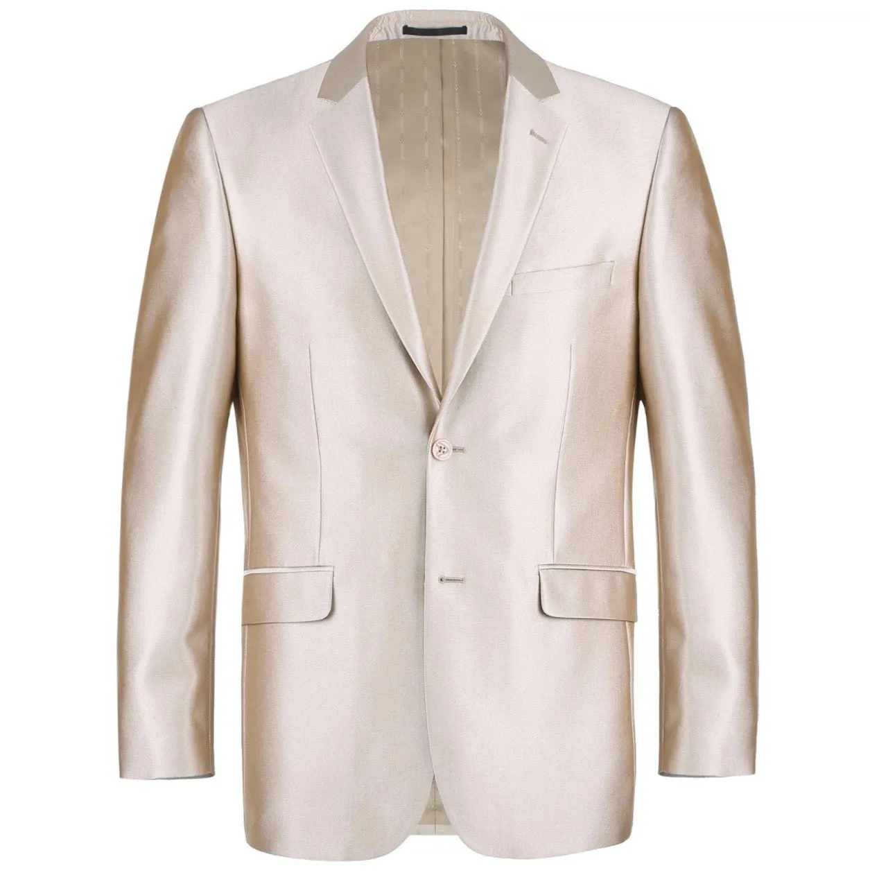 Men's Renoir Two Piece Shiny Champagne Slim Fit Suit