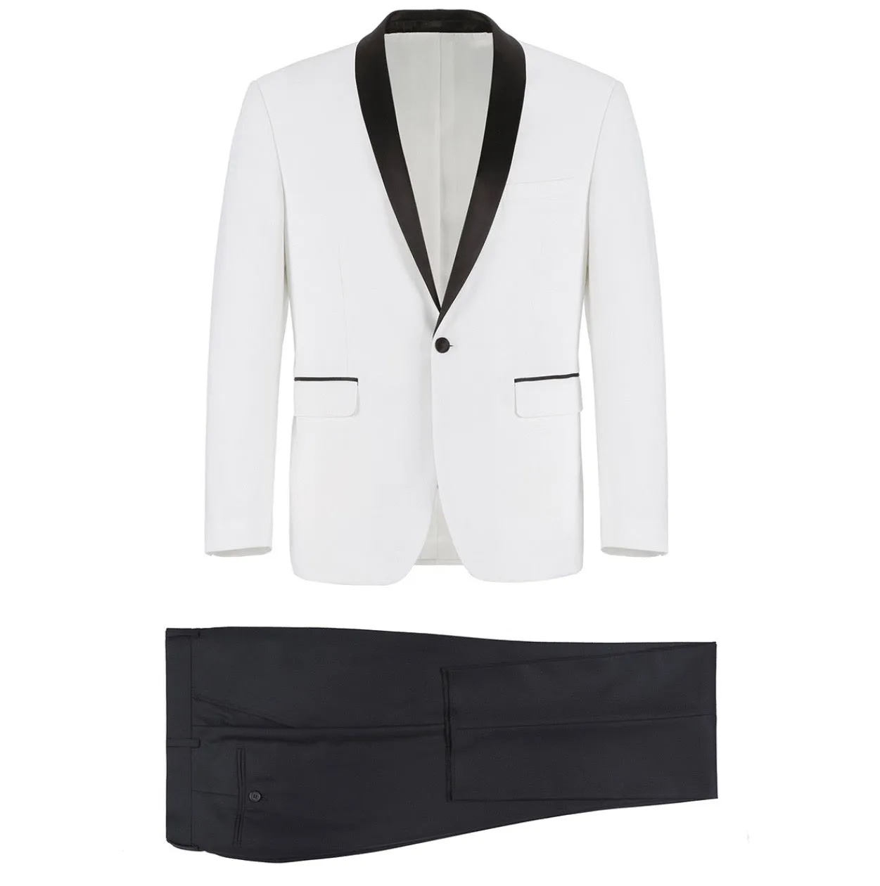 Men's Renoir Two Piece White Shawl Tuxedo Slim Fit