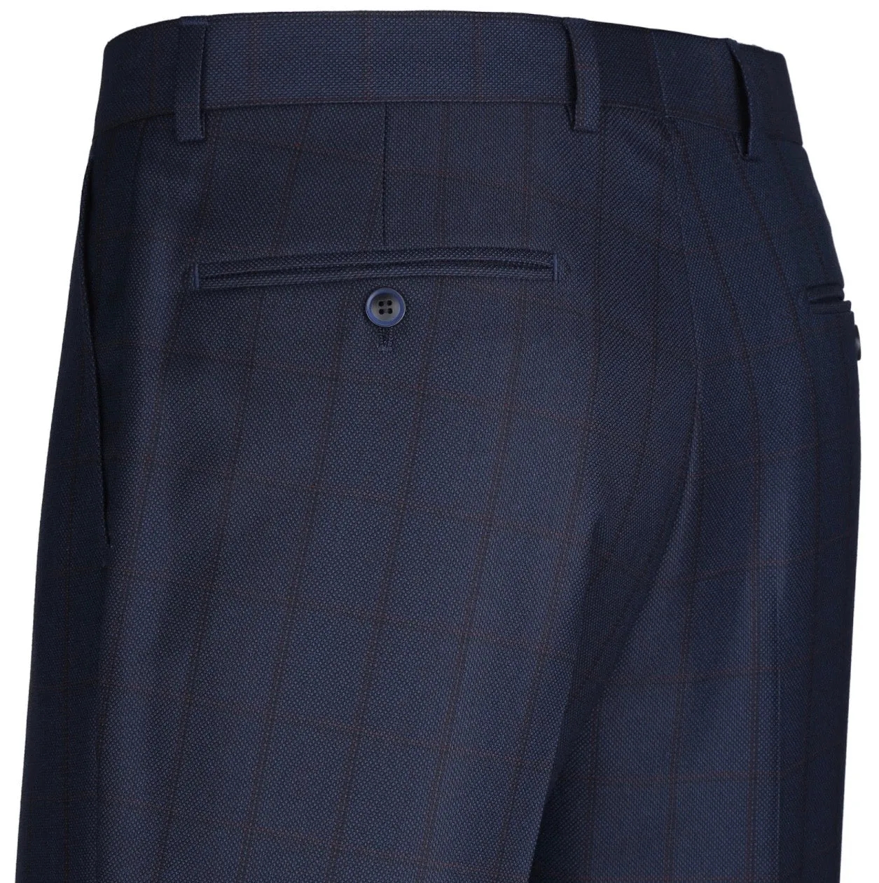 Men's Renoir Two Piece Windowpane Dark Navy Classic Fit Suit