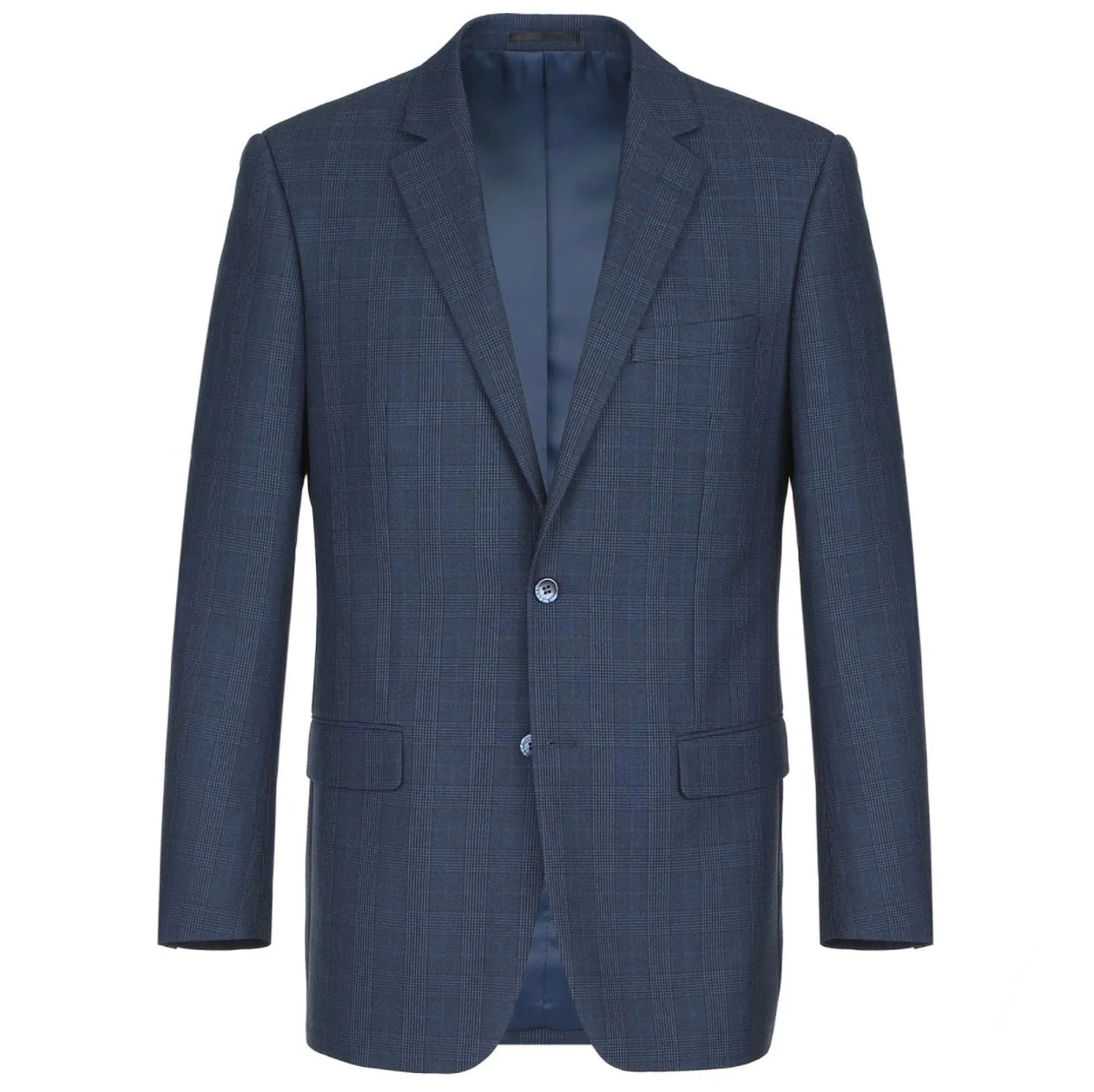 Men's Renoir Two Piece Windowpane Navy Classic Fit Suit