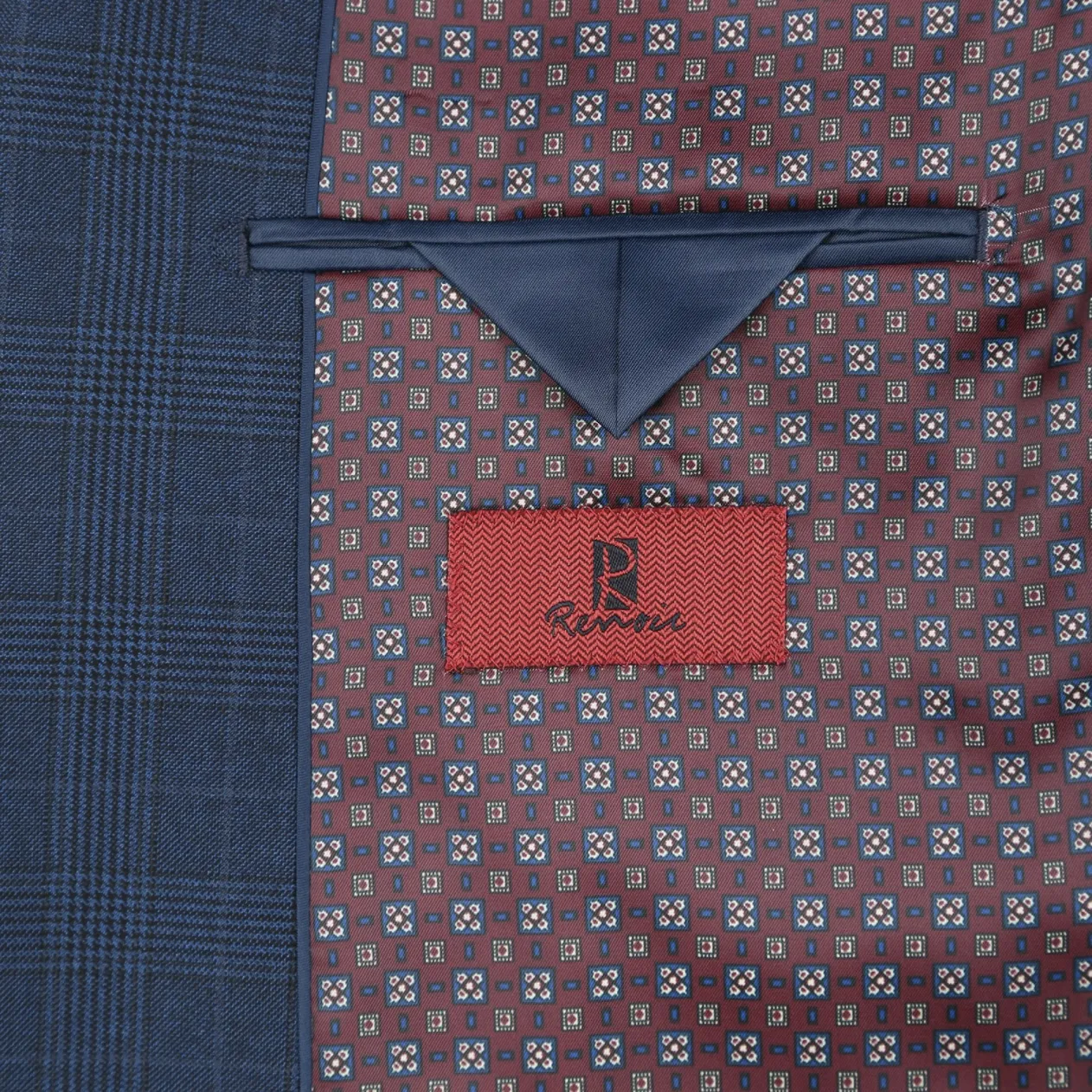 Men's Renoir Two Piece Windowpane Navy Classic Fit Suit
