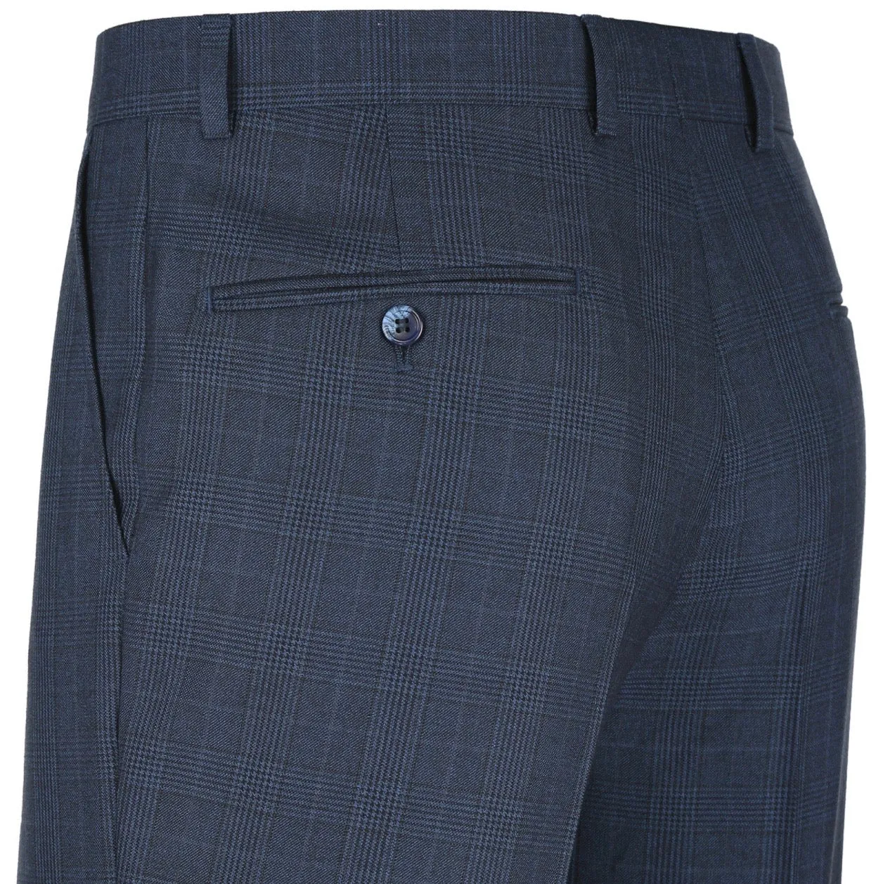 Men's Renoir Two Piece Windowpane Navy Classic Fit Suit