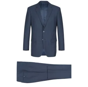 Men's Renoir Two Piece Windowpane Navy Classic Fit Suit