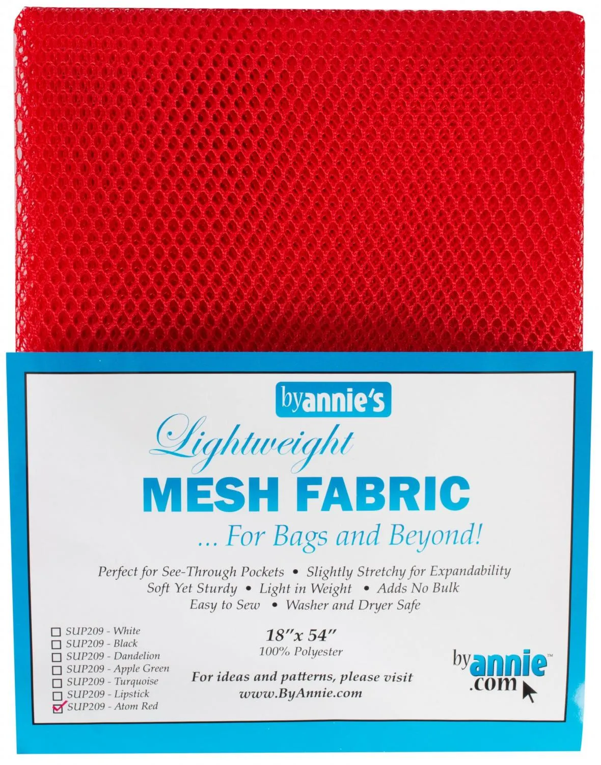 MESH LIGHTWEIGHT FABRIC 18"x54" ATOMIC RED
