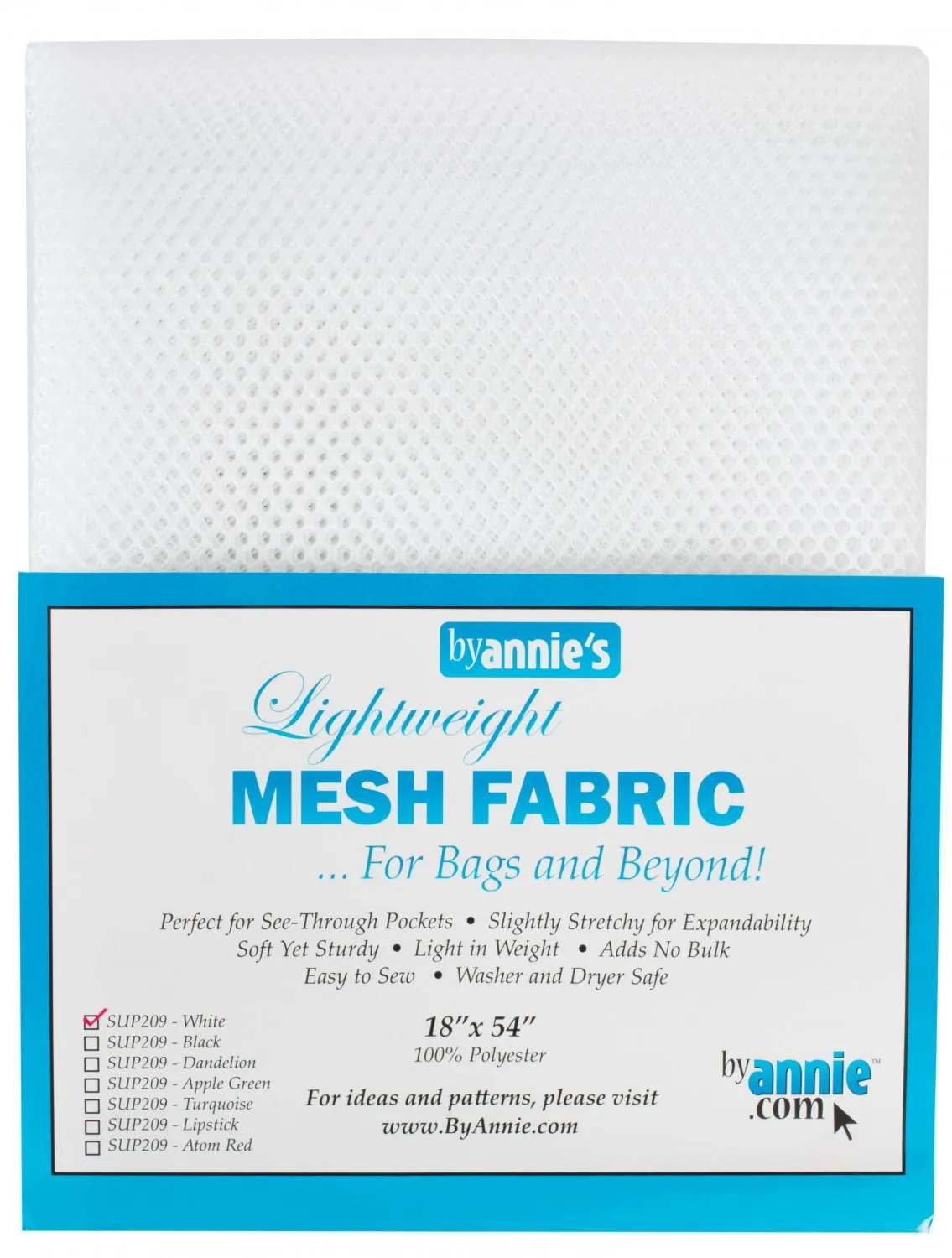 MESH LIGHTWEIGHT FABRIC 18"x54" WHITE