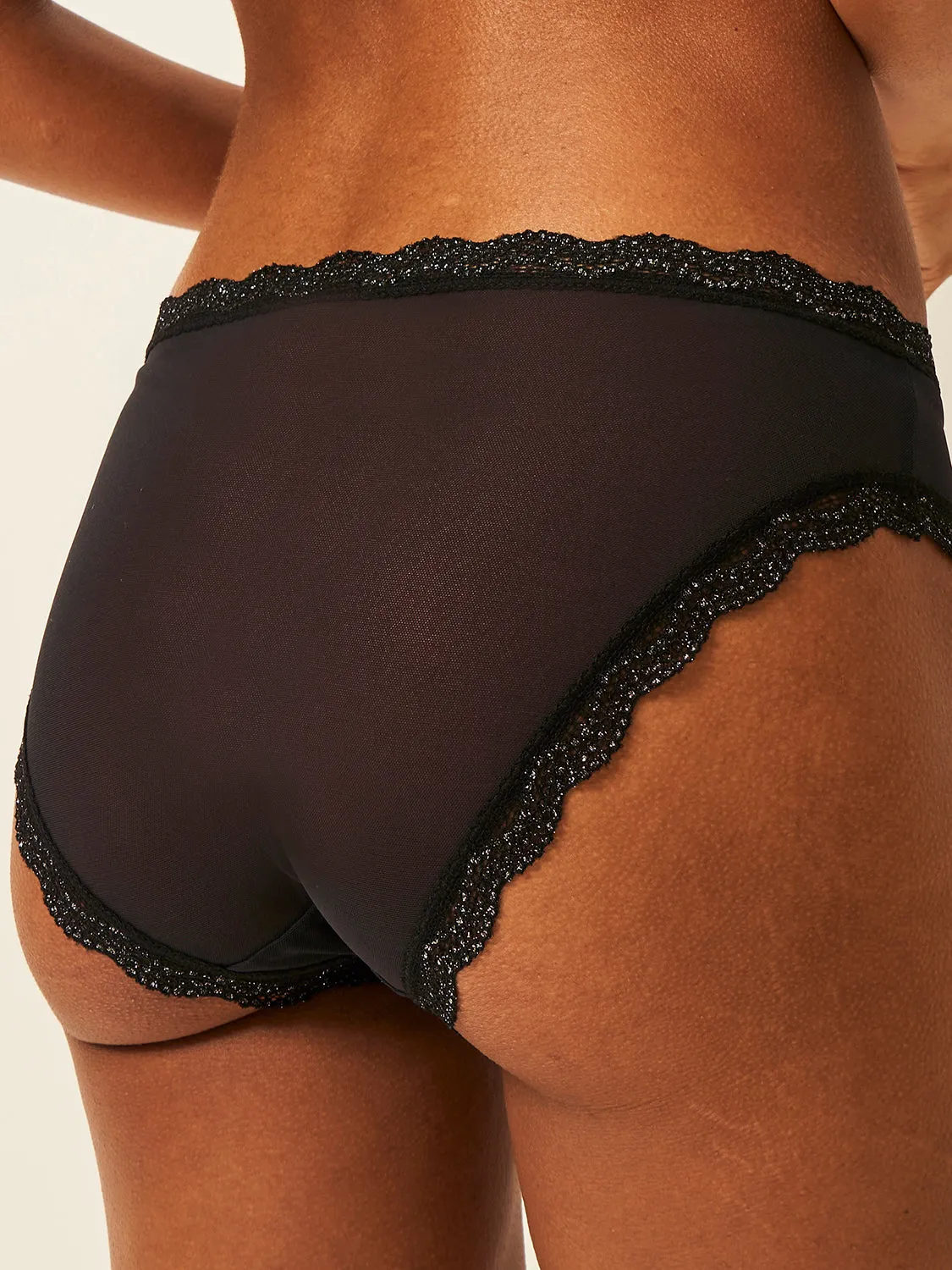 Mesh Original Knicker - Black Sparkle Lace