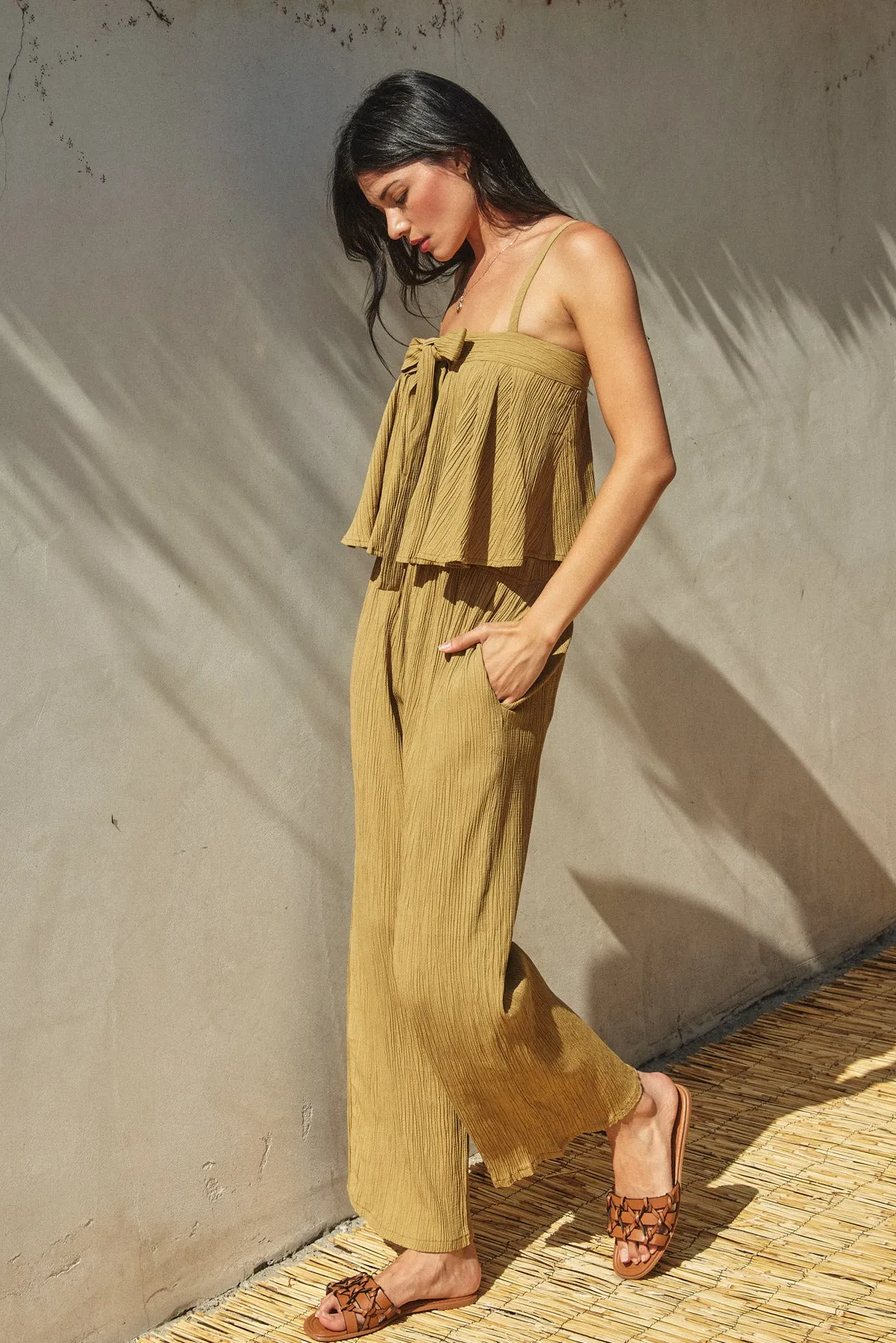Miles Tie Front Flared Cami Top